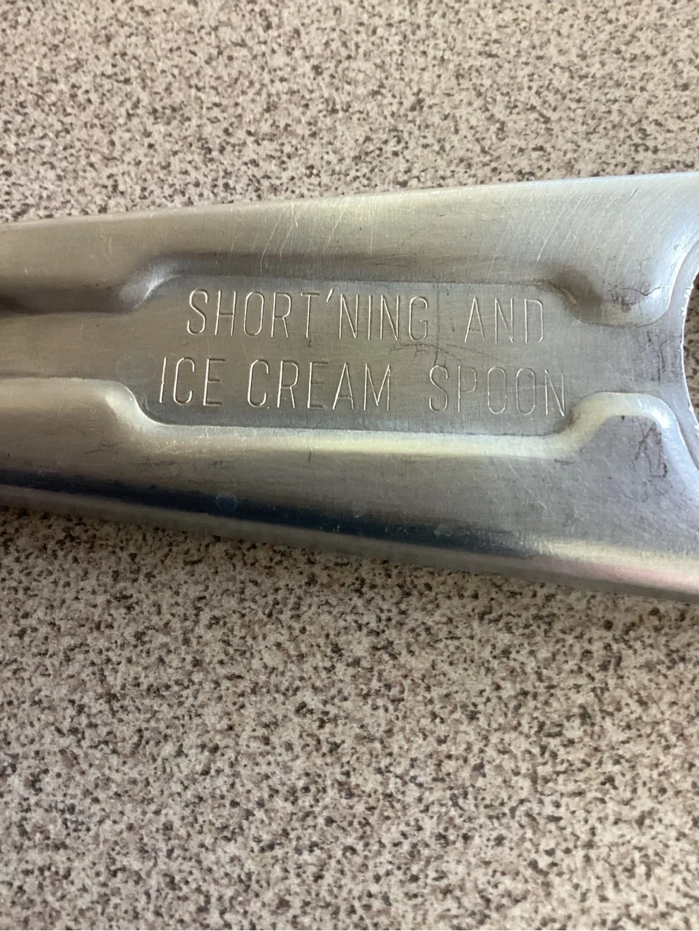 Vintage Aluminum Short’ning and Ice Cream Spoon